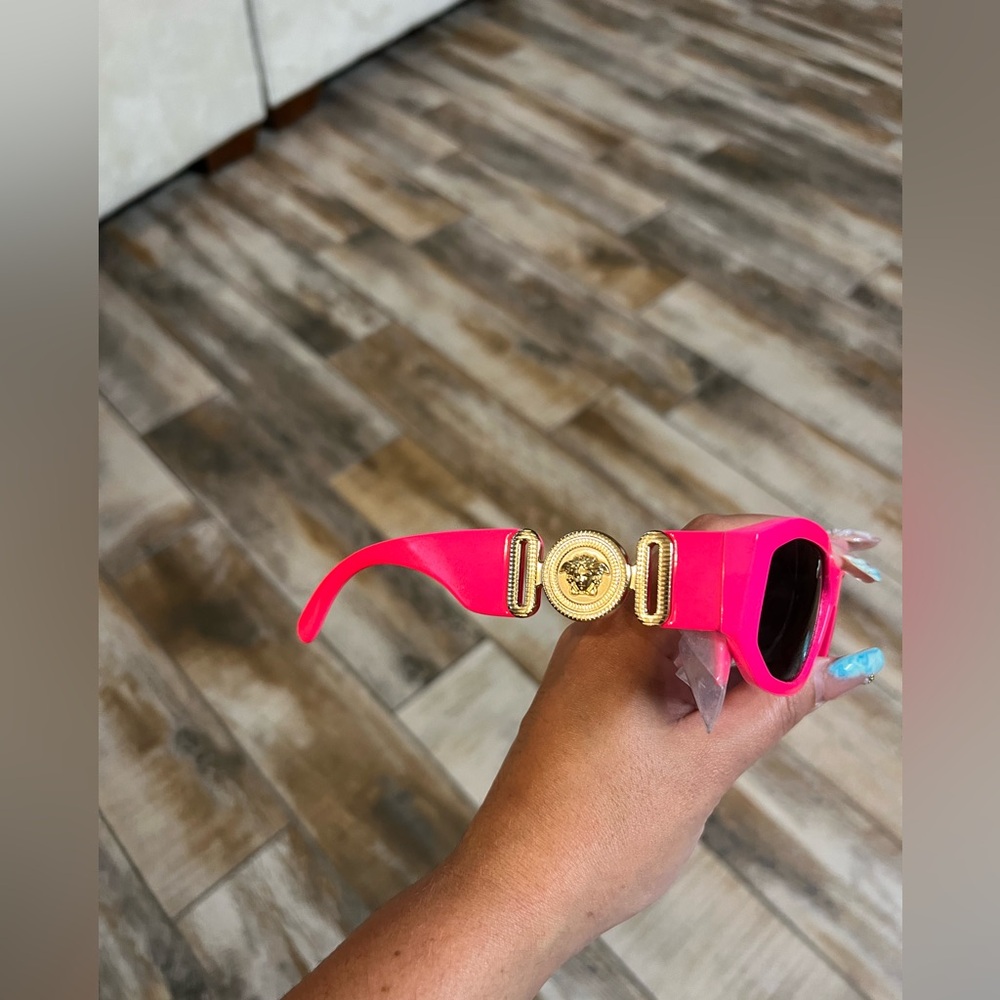 Versace Biggie collection sunglasses in pink.